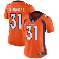 Nike Denver Broncos #31 Justin Simmons Orange Team Color Women's Stitched NFL Vapor Untouchable Limited Jersey