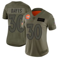 Nike Denver Broncos #30 Terrell Davis Camo Women's Stitched NFL Limited 2019 Salute to Service Jersey