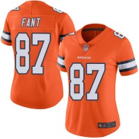Nike Denver Broncos #87 Noah Fant Orange Women's Stitched NFL Limited Rush Jersey
