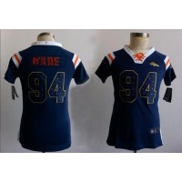 Nike Denver Broncos #94 DeMarcus Ware Navy Blue Women's Stitched NFL Elite Draft Him Shimmer Jersey