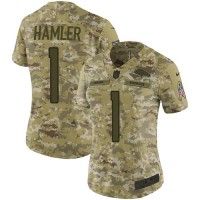 Nike Denver Broncos #1 KJ Hamler Camo Women's Stitched NFL Limited 2018 Salute To Service Jersey
