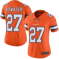 Nike Denver Broncos #27 Steve Atwater Orange Women's Stitched NFL Limited Rush Jersey
