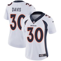 Nike Denver Broncos #30 Terrell Davis White Women's Stitched NFL Vapor Untouchable Limited Jersey