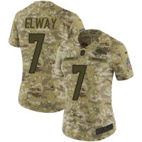 Nike Denver Broncos #7 John Elway Camo Women's Stitched NFL Limited 2018 Salute to Service Jersey