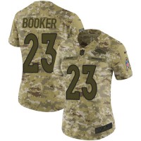 Nike Denver Broncos #23 Devontae Booker Camo Women's Stitched NFL Limited 2018 Salute to Service Jersey