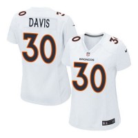 Nike Denver Broncos #30 Terrell Davis White Women's Stitched NFL Game Event Jersey
