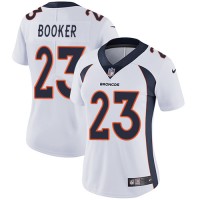 Nike Denver Broncos #23 Devontae Booker White Women's Stitched NFL Vapor Untouchable Limited Jersey