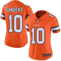 Nike Denver Broncos #10 Emmanuel Sanders Orange Women's Stitched NFL Limited Rush Jersey