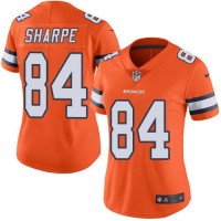 Nike Denver Broncos #84 Shannon Sharpe Orange Women's Stitched NFL Limited Rush Jersey