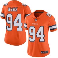 Nike Denver Broncos #94 DeMarcus Ware Orange Women's Stitched NFL Limited Rush Jersey