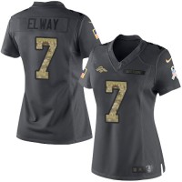 Nike Denver Broncos #7 John Elway Black Women's Stitched NFL Limited 2016 Salute to Service Jersey