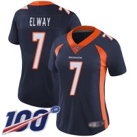 Nike Denver Broncos #7 John Elway Navy Blue Alternate Women's Stitched NFL 100th Season Vapor Limited Jersey