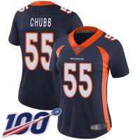 Nike Denver Broncos #55 Bradley Chubb Navy Blue Alternate Women's Stitched NFL 100th Season Vapor Limited Jersey