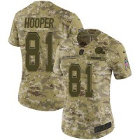 Nike Cleveland Browns #81 Austin Hooper Camo Women's Stitched NFL Limited 2018 Salute To Service Jersey