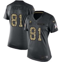 Nike Cleveland Browns #81 Austin Hooper Black Women's Stitched NFL Limited 2016 Salute to Service Jersey