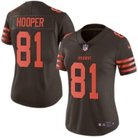 Nike Cleveland Browns #81 Austin Hooper Brown Women's Stitched NFL Limited Rush Jersey