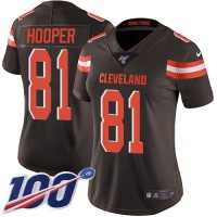 Nike Cleveland Browns #81 Austin Hooper Brown Team Color Women's Stitched NFL 100th Season Vapor Untouchable Limited Jersey