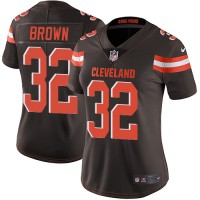 Nike Cleveland Browns #32 Jim Brown Brown Team Color Women's Stitched NFL Vapor Untouchable Limited Jersey