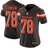 Nike Cleveland Browns #78 Jack Conklin Brown Team Color Women's Stitched NFL Vapor Untouchable Limited Jersey