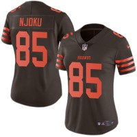 Nike Cleveland Browns #85 David Njoku Brown Women's Stitched NFL Limited Rush Jersey