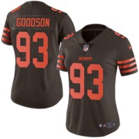 Nike Cleveland Browns #93 B.J. Goodson Brown Women's Stitched NFL Limited Rush Jersey