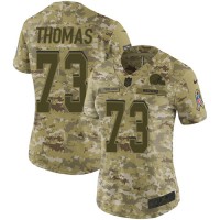 Nike Cleveland Browns #73 Joe Thomas Camo Women's Stitched NFL Limited 2018 Salute to Service Jersey