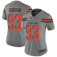 Nike Cleveland Browns #93 B.J. Goodson Gray Women's Stitched NFL Limited Inverted Legend Jersey