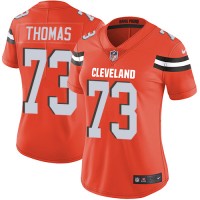 Nike Cleveland Browns #73 Joe Thomas Orange Alternate Women's Stitched NFL Vapor Untouchable Limited Jersey
