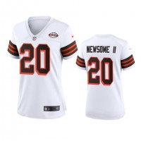 Women Cleveland Browns #20 Greg Newsome II Nike 1946 Collection Alternate Game Limited NFL Jersey - White