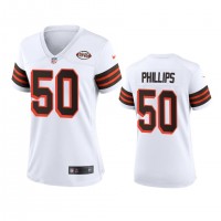 Women Cleveland Browns #50 Jacob Phillips Nike 1946 Collection Alternate Game Limited NFL Jersey - White