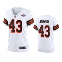 Women Cleveland Browns #43 John Johnson Nike 1946 Collection Alternate Game Limited NFL Jersey - White