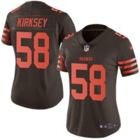Nike Cleveland Browns #58 Christian Kirksey Brown Women's Stitched NFL Limited Rush Jersey