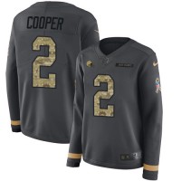 Nike Cleveland Browns #2 Amari Cooper Anthracite Salute to Service Women's Stitched NFL Limited Therma Long Sleeve Jersey