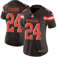 Nike Cleveland Browns #24 Nick Chubb Brown Team Color Women's Stitched NFL Vapor Untouchable Limited Jersey