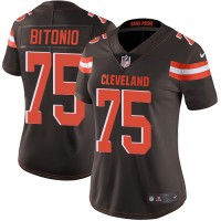 Nike Cleveland Browns #75 Joel Bitonio Brown Team Color Women's Stitched NFL Vapor Untouchable Limited Jersey