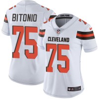 Nike Cleveland Browns #75 Joel Bitonio White Women's Stitched NFL Vapor Untouchable Limited Jersey