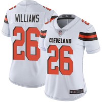 Nike Cleveland Browns #26 Greedy Williams White Women's Stitched NFL Vapor Untouchable Limited Jersey