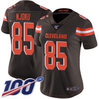 Nike Cleveland Browns #85 David Njoku Brown Team Color Women's Stitched NFL 100th Season Vapor Limited Jersey