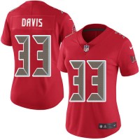 Nike Tampa Bay Buccaneers #33 Carlton Davis III Red Women's Stitched NFL Limited Rush Jersey