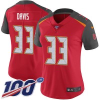 Nike Tampa Bay Buccaneers #33 Carlton Davis III Red Team Color Women's Stitched NFL 100th Season Vapor Limited Jersey
