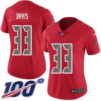 Nike Tampa Bay Buccaneers #33 Carlton Davis III Red Women's Stitched NFL Limited Rush 100th Season Jersey