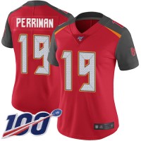 Nike Tampa Bay Buccaneers #19 Breshad Perriman Red Team Color Women's Stitched NFL 100th Season Vapor Limited Jersey