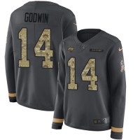 Nike Tampa Bay Buccaneers #14 Chris Godwin Anthracite Salute to Service Women's Stitched NFL Limited Therma Long Sleeve Jersey