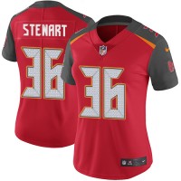 Nike Tampa Bay Buccaneers #36 M.J. Stewart Red Team Color Women's Stitched NFL Vapor Untouchable Limited Jersey