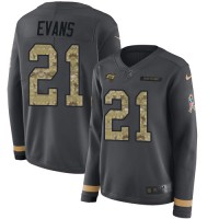 Nike Tampa Bay Buccaneers #21 Justin Evans Anthracite Salute to Service Women's Stitched NFL Limited Therma Long Sleeve Jersey