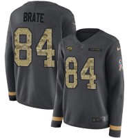 Nike Tampa Bay Buccaneers #84 Cameron Brate Anthracite Salute to Service Women's Stitched NFL Limited Therma Long Sleeve Jersey
