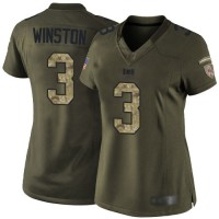 Nike Tampa Bay Buccaneers #3 Jameis Winston Green Women's Stitched NFL Limited 2015 Salute to Service Jersey