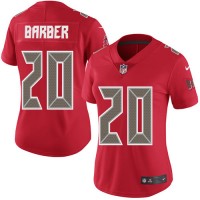 Nike Tampa Bay Buccaneers #20 Ronde Barber Red Women's Stitched NFL Limited Rush Jersey
