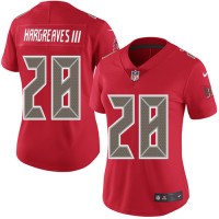 Nike Tampa Bay Buccaneers #28 Vernon Hargreaves III Red Women's Stitched NFL Limited Rush Jersey