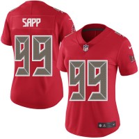 Nike Tampa Bay Buccaneers #99 Warren Sapp Red Women's Stitched NFL Limited Rush Jersey